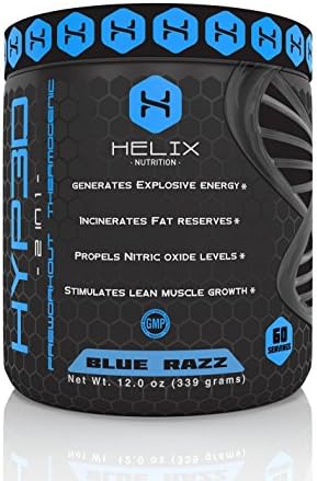 Hyp3d Blue Razz Pre-Workout: The World's First 2-in-1 Clinically Dosed, Creatine-free, Non Water-retaining &amp; Thermogenic. Experience the Rush, Pump, Strength, and Fat Loss.