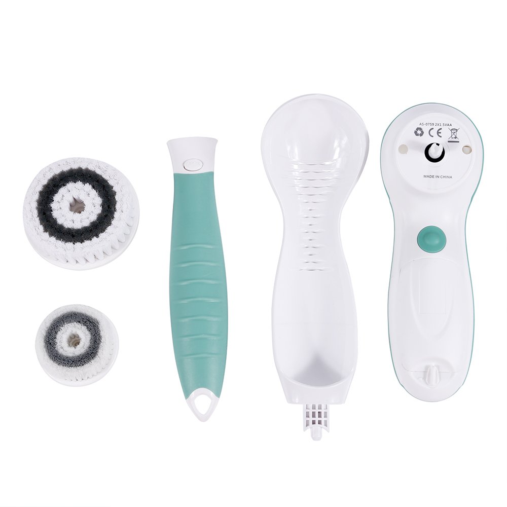 TOUCHBeauty Facial&Body Cleansing Brush with Detachable Handle, Waterproof Bathing Brush Back Skin Cleasing Tool,2 PACK Brush Head for Face & Whole Body Skin Care TB-07599