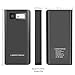 Portable Charger LQQB Storage 24000mAh Portable Battery Charger LED Lights and LCD dispaly Input 2A &Output 5.5A 3-Port Power Bank & External Battery Pack for iPhone/iPad/Samsung Galaxy More Black