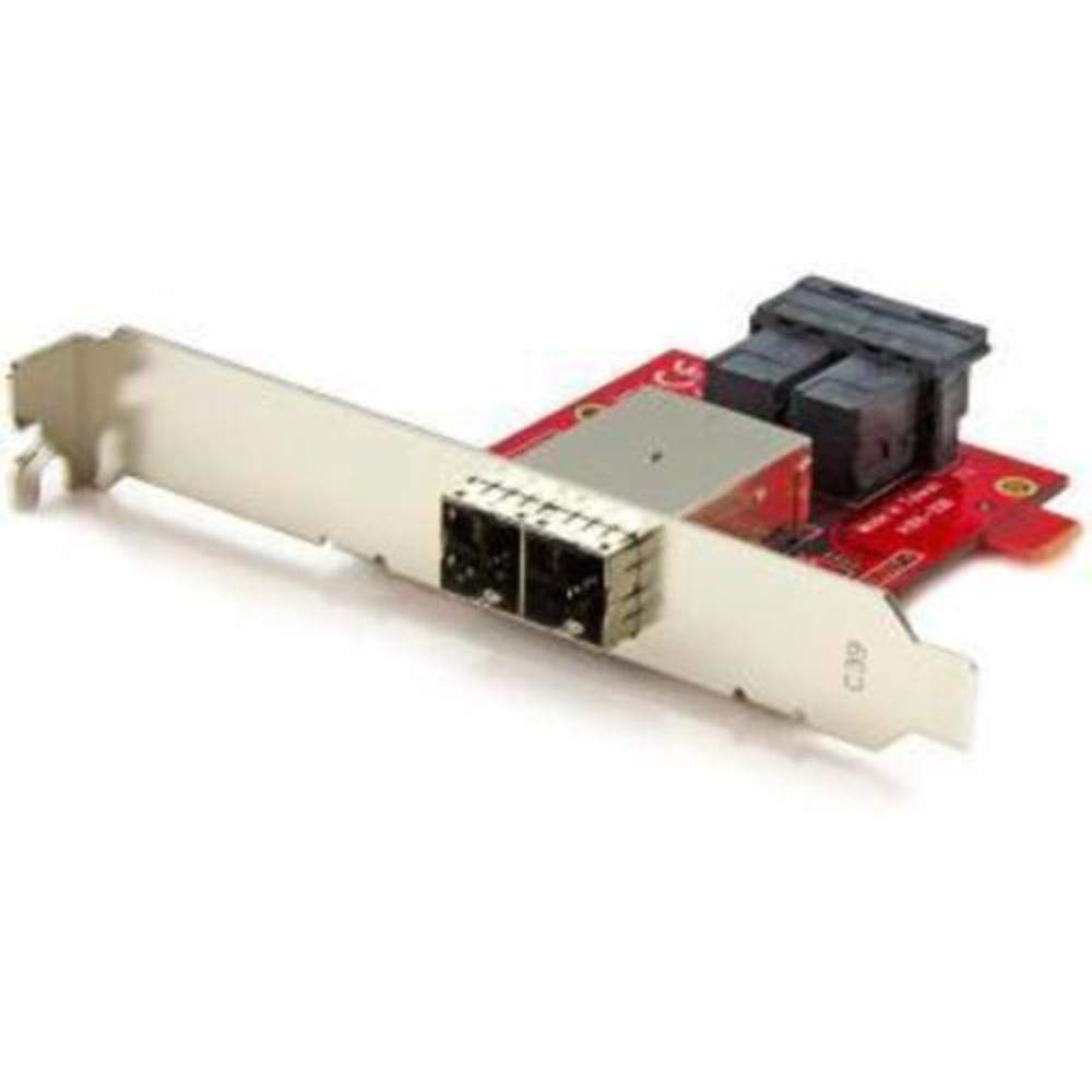 StarTech.com Mini-SAS Adapter - Dual SFF-8643 to SFF-8644 - with Full and Low-Profile Brackets - 12Gbps (SFF86448PLT2), Red