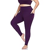 Plus Size Leggings for Women with Pockets-Stretchy XL-5XL Yoga Pants Tummy Control High Waist Workout Leggings