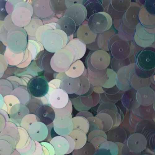 8mm Flat Round SEQUIN PAILLETTES ~ Light SAPPHIRE Rainbow Iris Crystal ~ Loose sequins for embroidery, bridal, applique, arts, crafts, and embellishment. Made in USA.