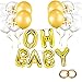 ANYI16 Gold OH BAbY Letter Balloons(16 Inch), Mylar Foil Letter Balloons for Baby Girl Boy Shower Decorations Backdrop