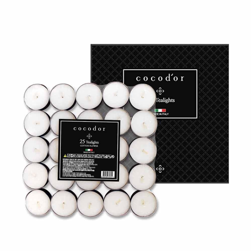 [cocodor/Cotton Flower] Tealight candles 25pcs, 4-5 hours burning time