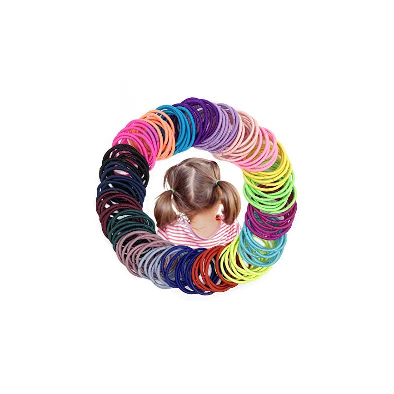 Joyeah Baby Hair Ties for Girls 200 Pieces Multicolor Small Hair Elastics No Crease Ponytail Holder for Baby Girls…