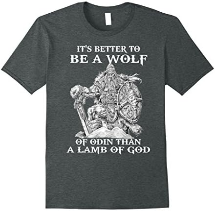 Mens VIKING VALHALLA ODIN - IT'S BETTER TO BE A WOLF T SHIRT 3XL Dark Heather