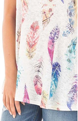 YOUCOO Women Summer Sleeveless Shirt Casual Print Flowy Tunic Tank Top