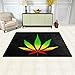 WOZO Marijuana Leaf Black Area Rug Rugs Non-Slip Floor Mat Doormats for Living Room Bedroom 31 x 20 inches