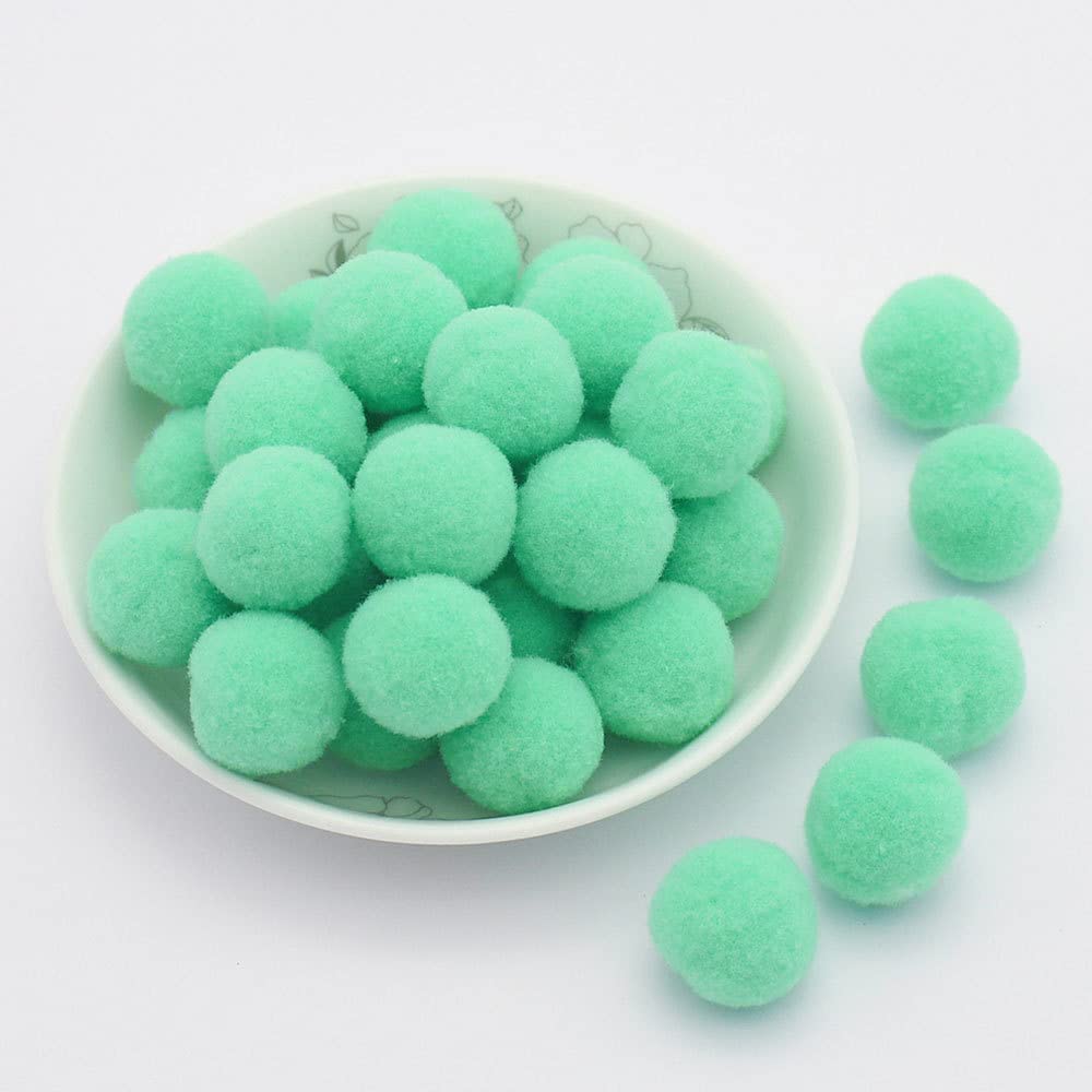 10 mm Approx. 288 Pieces Colourful Mini Pompoms for Crafts Felt Balls Colourful Pom Pom Balls Small Pompoms Fluffy Plush Balls for Decorating Sewing DIY Creative Crafts Green C