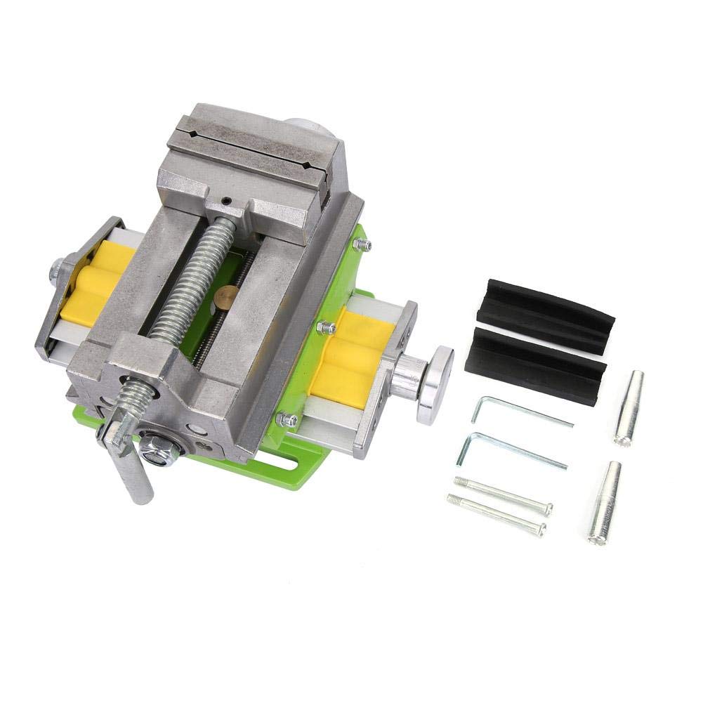 Bench Vises 3" Cross Sliding Drill Press Vise Flat Tongs 2 Way X-Y Bench Clamp for Woodworking and Metalworking