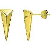 Sea of Ice Sterling Silver Polish Finished Water Drop Dangle, Mini Bar, Triangle, Infinity Minimalist Stud Earrings for Women - Elegant Sterling Silver Earrings for Women – Nickel-Free