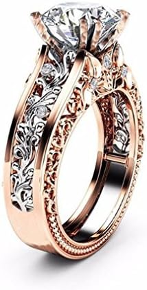Womens Girls Faux Crystal Rings AfterSo Fashion Exquisite Popular Zircon Ring Cocktail Engagement Wedding Bride Jewelry Romance Anniversary Birthday Gift For Her/Girlfriend (10, Silver)