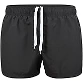 3 Inch Mens Swim Shorts Quick Dry Short Dark Grey Swim Trunks for Men Summer Suits M
