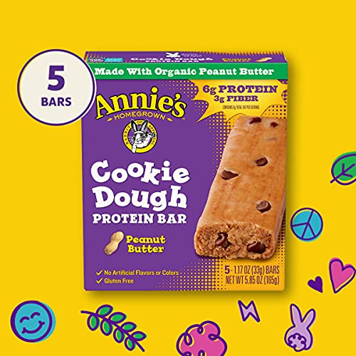 Annie's Homegrown Cookie Dough Protein Bar Peanut Butter, 1.17 oz, 5 ct Pricepulse