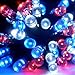 DeVida Patriotic Red White Blue Solar String Lights Decorations, Outdoor Memorial Day, 4th of July Decor, Waterproof 100 Mini 2 Mode LED Strand Set for Patio, Tent, Camping, RV (Red White Blue)
