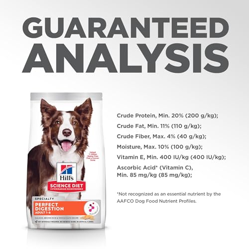 HILL’S SCIENCE DIET PERFECT DIGESTION, ADULT 1-6, DIGESTIVE SUPPORT, DRY DOG FOOD, SALMON, BROWN RICE, & WHOLE OATS, 3.5 LB BAG