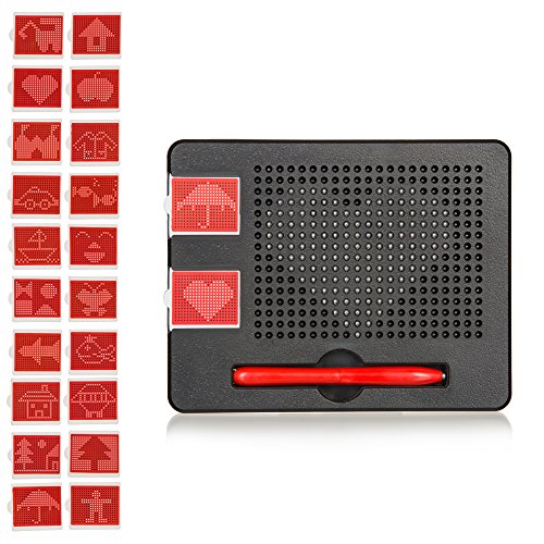 B.N.D TOP Magnetic Balls Tablet Magnetic Drawing Board OT Toys for Kids Educational Magnet Toys fine Motor Skills Toys Stylus Magnetic Drawing Board Magnets Pen ot Pencil Grips (Medium Board)