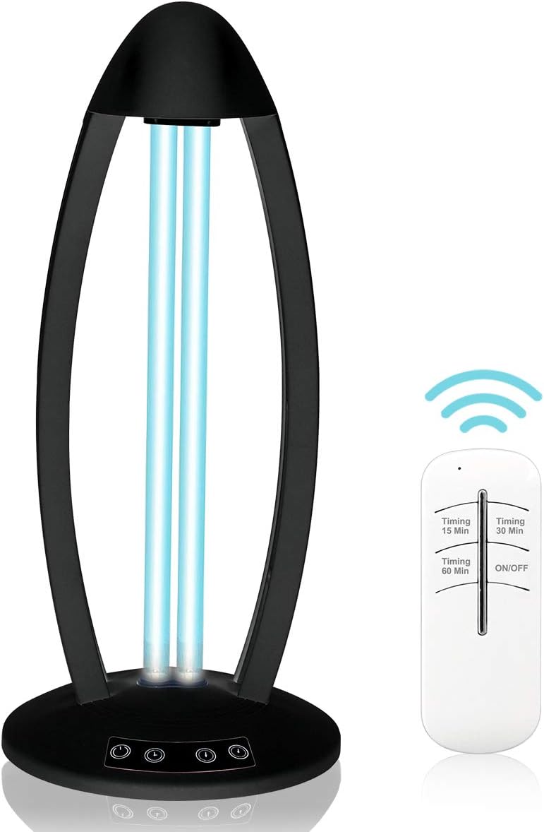 ISFOFO Ultraviolet lamp, 38W 120V Powerful Ultraviolet Light, Remote Control Ultraviolet Light, Perfect for Living Room Bedroom Sanitizer Household Pet House, Without Ozone