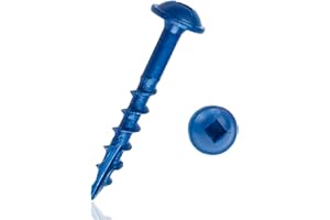 LUPANTER #8×1 Inch Pocket Hole Screws,500 Pcs,Exterior Wood Screws for Wood Working with Blue Coated,Square Drive Head…