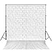 Photography Backdrop, MeeQee 5X7ft White Brick Wall with Grey Wooden Floor Photo Studio Pictorial Cloth Photography Background Screen for Photo, Video and Television, MQ-WB1