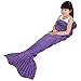BATTOP Mermaid Tail Knitted Blanket for kids-(Child, Purple)