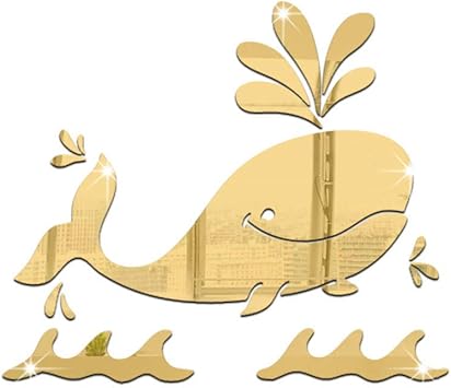Whale Spiegel Wandaufkleber, umweltfreundliche dreidimensionale Acryl