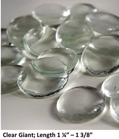 AMAZOO 16X JUMBO LARG CLEAR GLASS MARBLE GEMS VASE FILLER CRAFT FLAT BACK 10oz