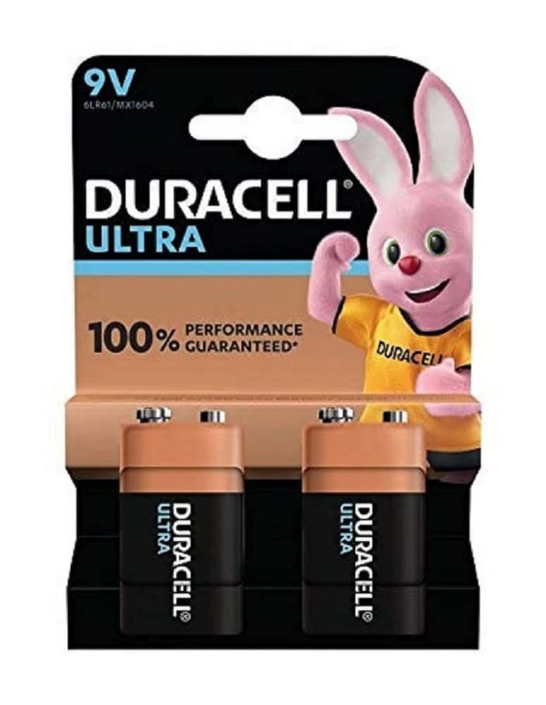 Duracell Ultra Power Type 9V Alkaline Batteries, pack of 2