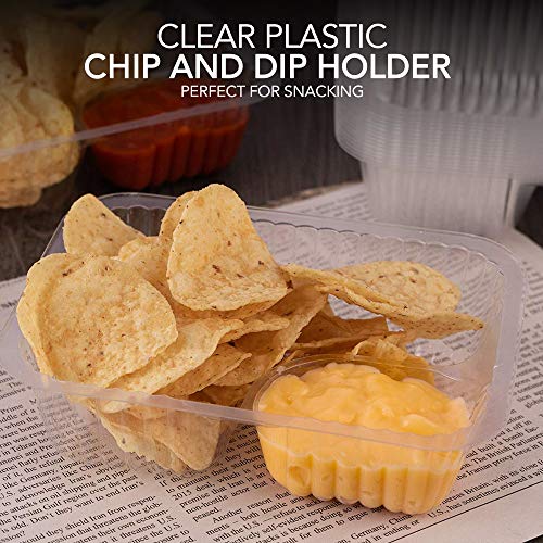 Nacho Trays (100 Pack) Disposable 2 Compartment Food Tray 6 x 5 Nacho