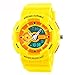 Fanmis Children Boys Girls Sporty Design Multifunctional Analog Digital Waterproof Wrist Watch Yellow