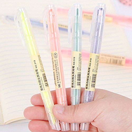 5 Pcs Fablcrew Highlighter Pen Double Sided Gel Highlighter Markers Assorted Colors 5.4” (purple) - Thumbnail 5