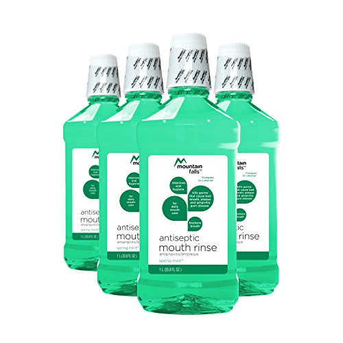 Mountain Falls Antiseptic Mouthwash, Spring Mint, Compare to Listerine, 33.79 Fluid Ounce (Pack of 4)