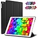 ROARTZ iPad Mini 2 Case, iPad Mini 3 Case, Black Slim Fit Smart Folio Case Rubber Coated Hard Shell Cover Light-Weight Auto Wake/Sleep Feature for Apple iPad Mini 1/2/3 Retina Display