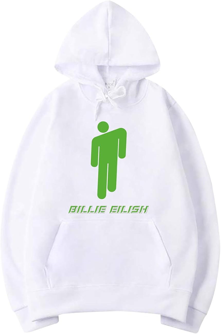 Pull Billie Eilish Ado Fille Unisexe Femme Sweat Ã  Capuche Vert Fluo Sweat-Shirt Sport Hip Hop 