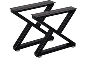 TIEOU Metal Coffee Table Leg Heavy Duty Industrial Metal Table Legs Z Shape Coffee Table Legs DIY Metal Bench Legs,Furniture Legs(H16”xW18”,Set of 2)