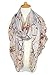 GERINLY - Lightweight Floral Birds Print Shawl Scarf For Christmas Season (Grey)