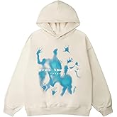Vamtac Mens Oversize Graphic Hoodie Vintage Y2K Sweatshirt Cotton Fashion Hip Hop Pullover for Men and Women