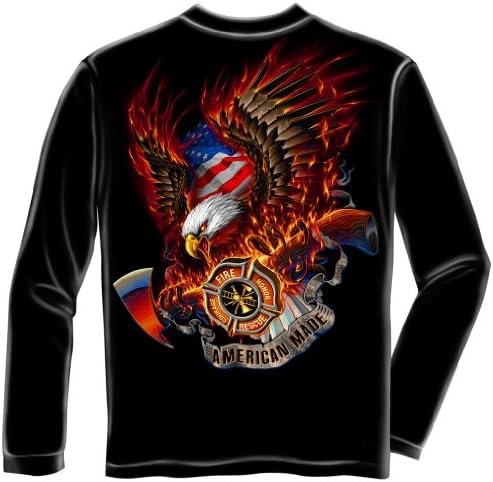 Long Sleeve Patriotic Fire Eagle American Made - X-Large