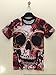 FaPlus Men's Fashion Cool 3D Rose Skull Street Hip Hop Style T-Shirts XXL,Red