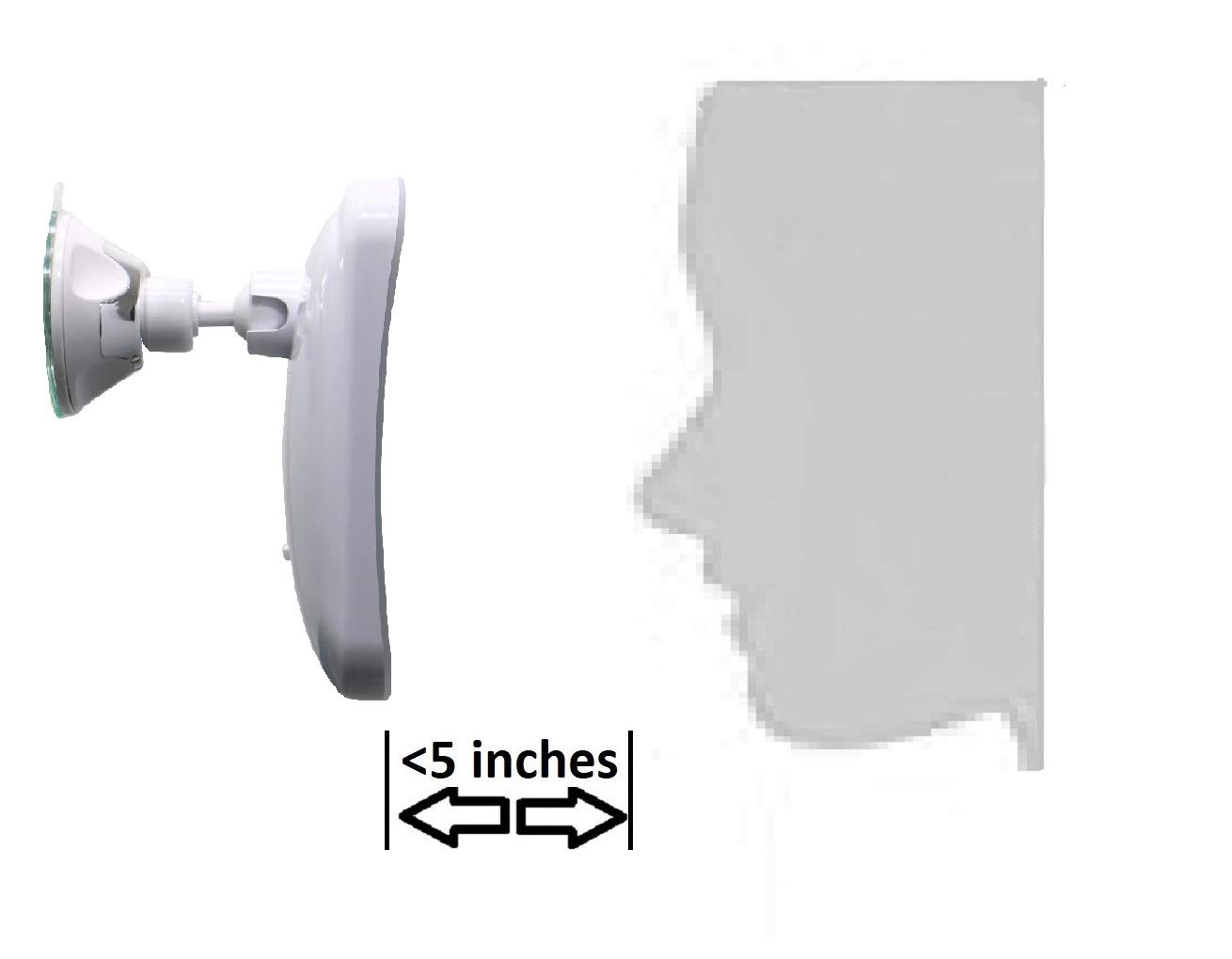 JiBen Square LED Lighted 10X Magnifying Makeup Mirror, Power Locking