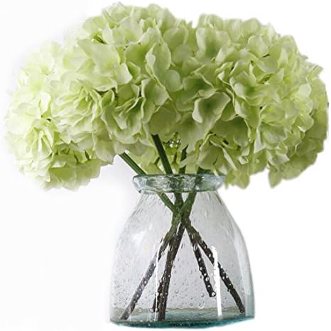 jinma Helen Ou@ 4 Pcs Artificial Hydrangea Flowers Great for Wedding and Home Decoration Green