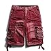 OCHENTA Men's Cotton Casual Multi Pockets Camo Cargo Shorts #3230 Wine red camo 40