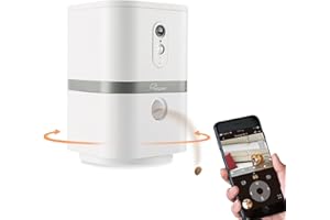 SKYMEE Petalk AI II Dog Camera Automatic Treat Dispenser, 5G WiFi Pet Camera with 180° Pan Full-Room View,Night Vision,Two Way Audio for Dogs and Cats,Compatible with Alexa