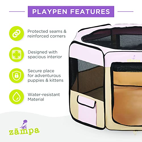Zampa Dog Playpen Medium 45"x45"x24" Pop Up Portable Playpen for Dogs