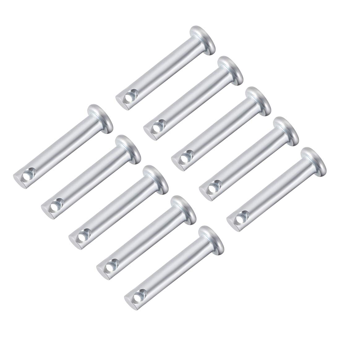sourcing map Single Hole Clevis Pins,5mm x 25mm Flat Head Zinc-Plating Steel 10 Pcs