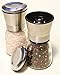 Premium Stainless Steel Salt and Pepper Grinder (Set of 2) - 6 Oz Glass Base Pepper Mill and Salt Mill - Adjustable Coarseness Grind Setting Salt and Pepper Shakers by Bloomingoods