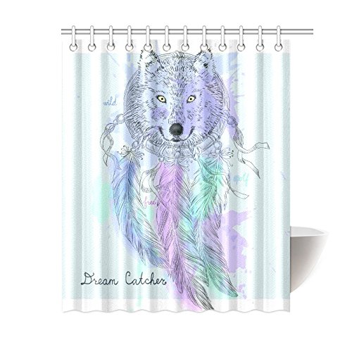 Interestprint Indian Dream Catcher Home Decor Wild Animal Wolf Polyester Fabric Shower Curtain Bathroom Sets With Hooks 60 X 72 Inches Buy Online In Bahrain Interestprint Products In Bahrain
