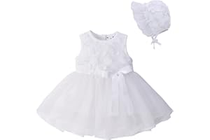 SLODEN Baby Girls Lace Dress Bowknot Flower Dresses Wedding Christening Dresses Infant Princess Wedding Birthday Baptism Gown