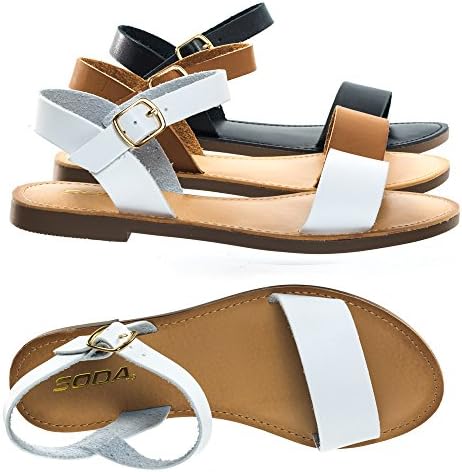Bonnibel Open Toe Flat Sandal w Adjustable Ankle Strap