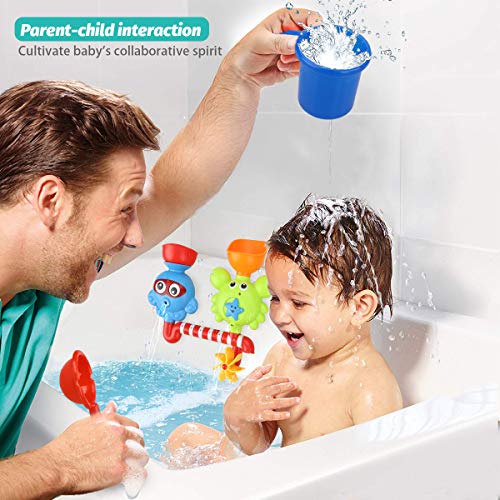 GOODLOGO Bath Toys Bathtub Toys for 2 3 4 Year Old Kids Toddlers Bath Wall Toy Waterfall Fill Spin and Flow Non Toxic Birthday Gift Ideas Color Box (Multicolor)